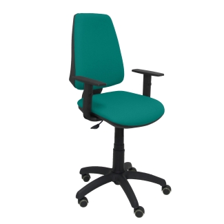 Elche CP bali chair light green wheels parquet adjustable arms