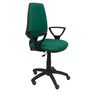 Elche CP bali green chair arms fixed wheels parquet