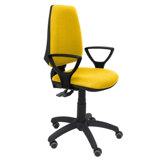 Elche S bali chair arms fixed wheels yellow parquet