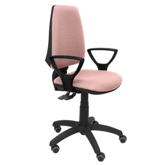 Elche S bali chair fixed arms pale pink wheels parquet