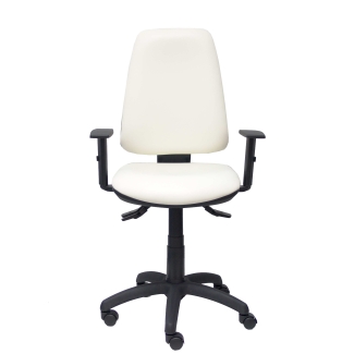 Elche synchro chair with adjustable armrests white similpiel