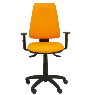 Elche synchro chair with adjustable arm orange similpiel