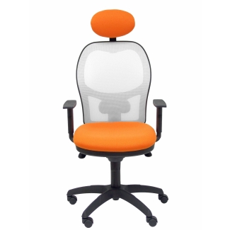 Jorquera malha cadeira de assento de Bali branco laranja cabeceira fixa