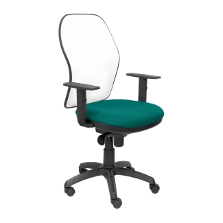 Jorquera green mesh chair seat clear white bali