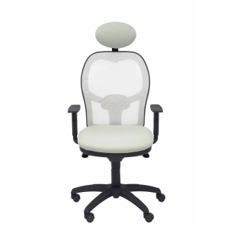 Jorquera mesh chair seat bali white light gray with fixed headboard