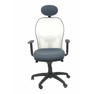 Jorquera mesh chair seat bali white dark gray with fixed headboard