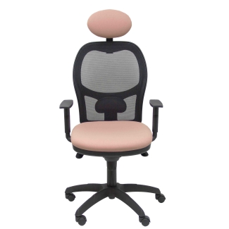 Jorquera mesh chair seat black bali pale pink fixed headboard