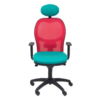 Jorquera assento da cadeira malha verde claro cabeceira bali vermelho fixo