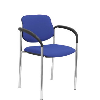 Villalgordo fixo bali chassi cromo cadeira azul com braços