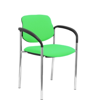 Pistachio fixed chair Villalgordo bali chrome chassis with arms