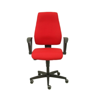 Leganiel vermelho braços tecido cadeira sincronizada fixos