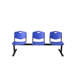 Pozohondo bench seat 3 places with injected plastic blue