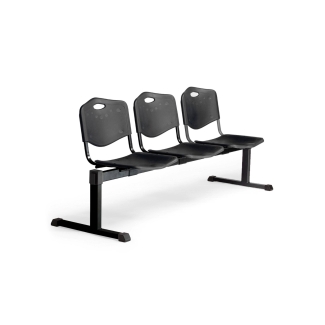 Pozohondo bench seat 3 places with injected plastic black