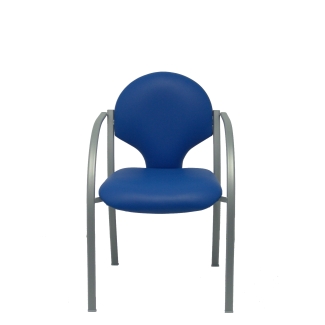 Pack 2 chairs similpiel blue gray chassis Hellin