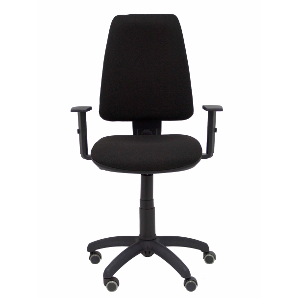 Elche CP bali chair adjustable arms black wheels parquet