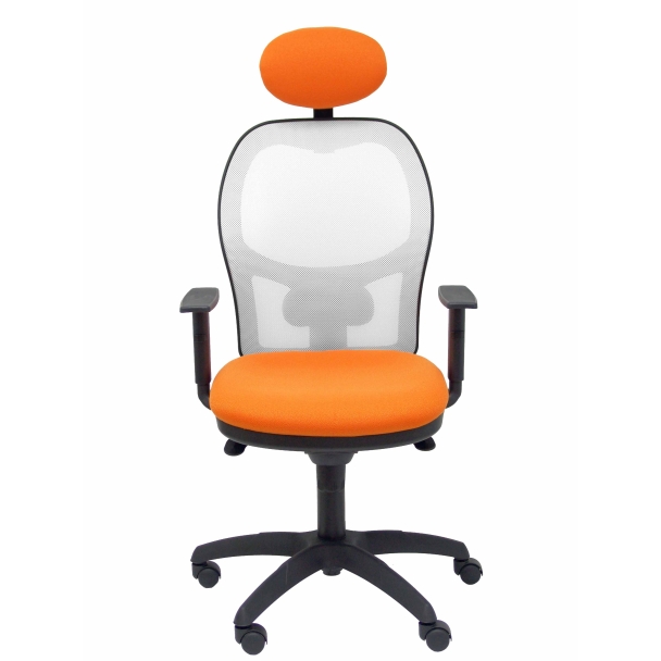 Jorquera malha cadeira de assento de Bali branco laranja cabeceira fixa
