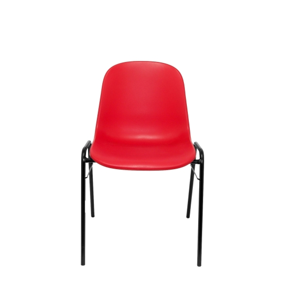 Chaise de Réunion Modèle Alborea Lot de 2  PVC Rouge Sans Accoudoirs