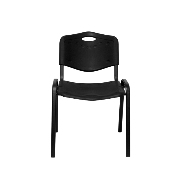 Pack 4 chairs black PVC Robledo