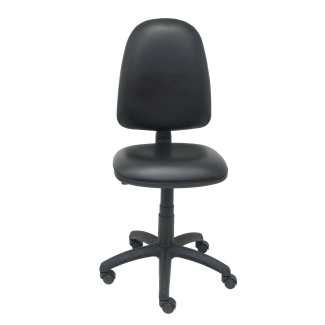 Black imitation leather chair Ayna