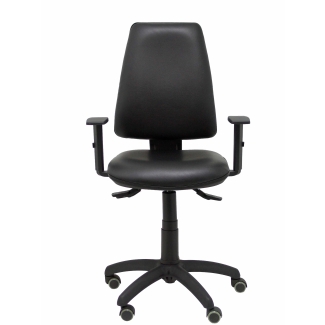 Elche ASINCRO similpiel black chair with adjustable arm and wheels parquet