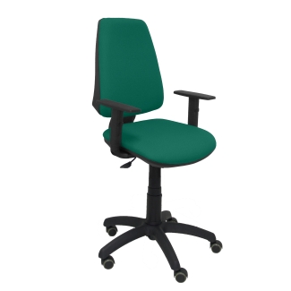 Elche CP bali green chair arms adjustable wheels parquet