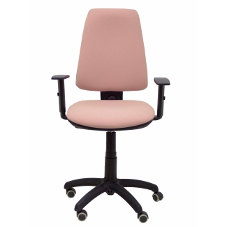 Elche CP bali chair adjustable arms pale pink wheels parquet
