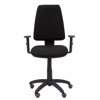 Elche CP bali chair adjustable arms black wheels parquet