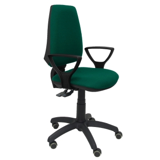 Elche S bali green chair arms fixed wheels parquet