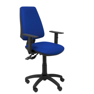 Elche synchro chair with adjustable arm blue similpiel