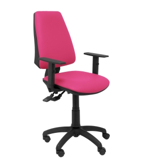 Elche sincronizada similpiel rosa cadeira com braço ajustável