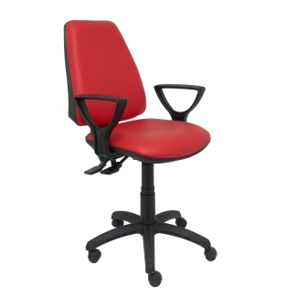 Elche synchro red chair with arms similpiel