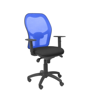 Jorquera black mesh chair seat blue bali