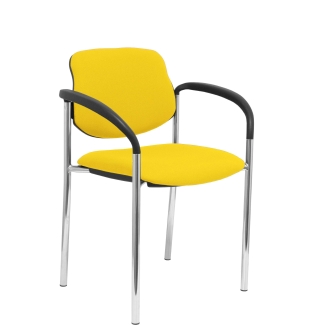 Villalgordo fixo cadeira bali chassis cromo braços amarelo