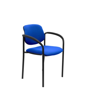Villalgordo fixed bali blue chair dark black chassis with arms