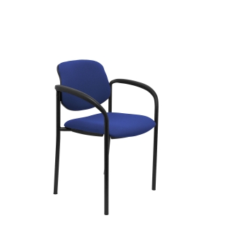 Villalgordo fixed chair bali blue black chassis with arms