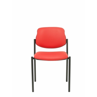 cadeira fixa Villalgordo similpiel chassis preto vermelho