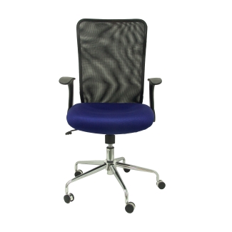cadeira Minaya malha 3D banco de trás preto azul