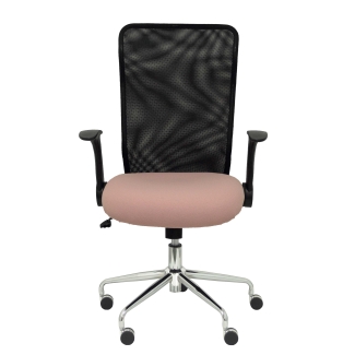 Minaya malha assento da cadeira encosto preto pálido bali-de-rosa