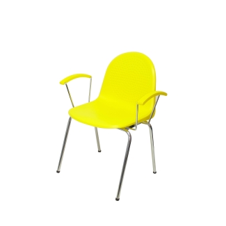 Pack 4 yellow plastic chairs Ves