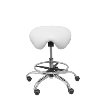 Alatoz stool white similpiel