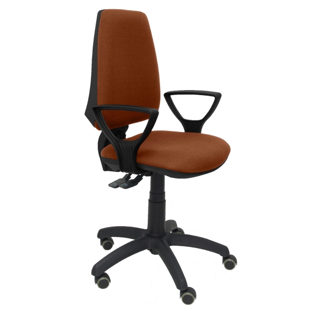 Elche S bali brown chair arms fixed wheels parquet