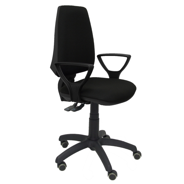 Elche S bali black chair arms fixed wheels parquet