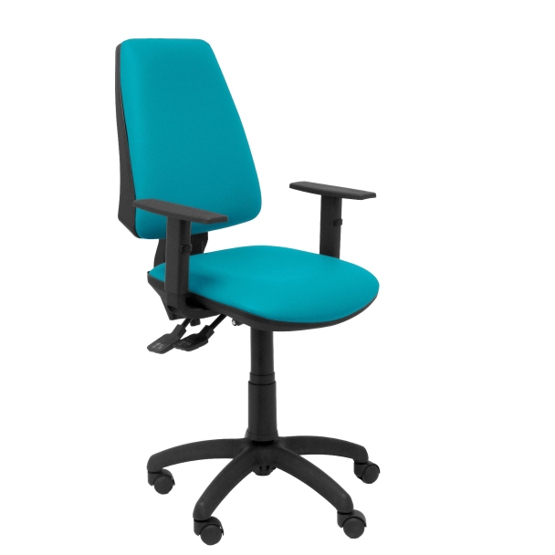Elche synchro green chair with adjustable arm similpiel