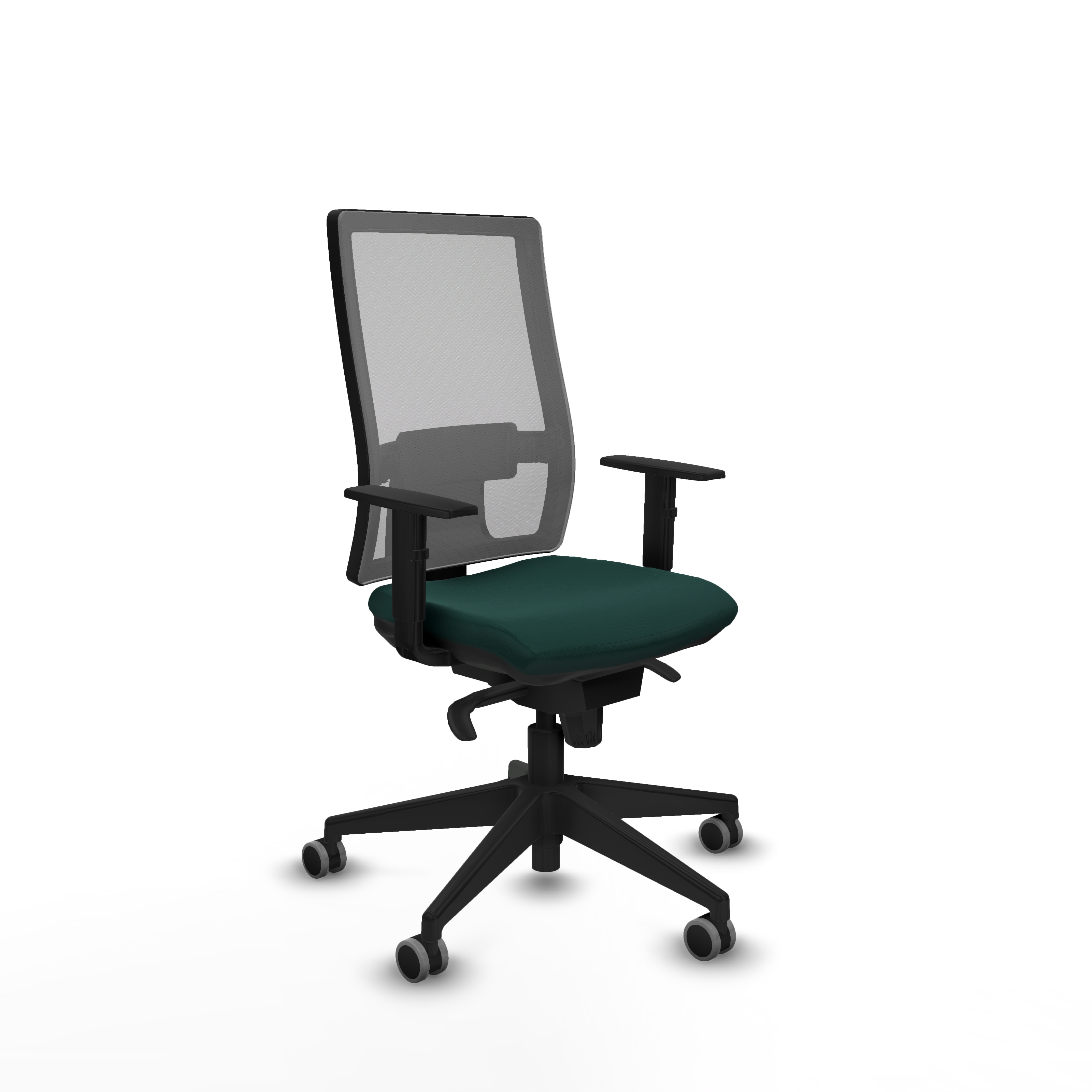 Horna sincro malla gris similpiel verde botella brazos 1D base piramidal ruedas 65mm engomadas