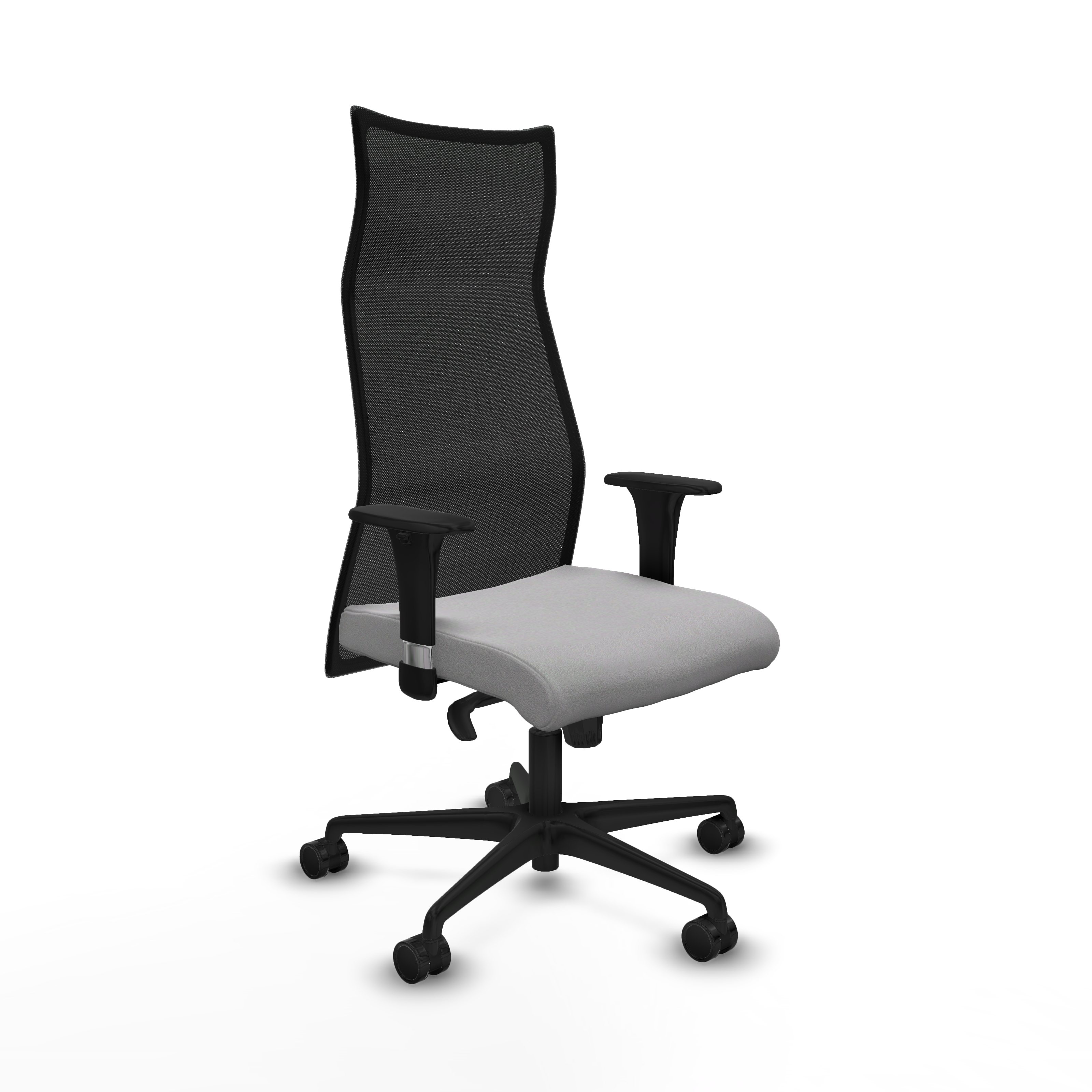 Albacete malla sincro malla negra bali gris claro brazos 1D base nailon ruedas 65 mm nailon