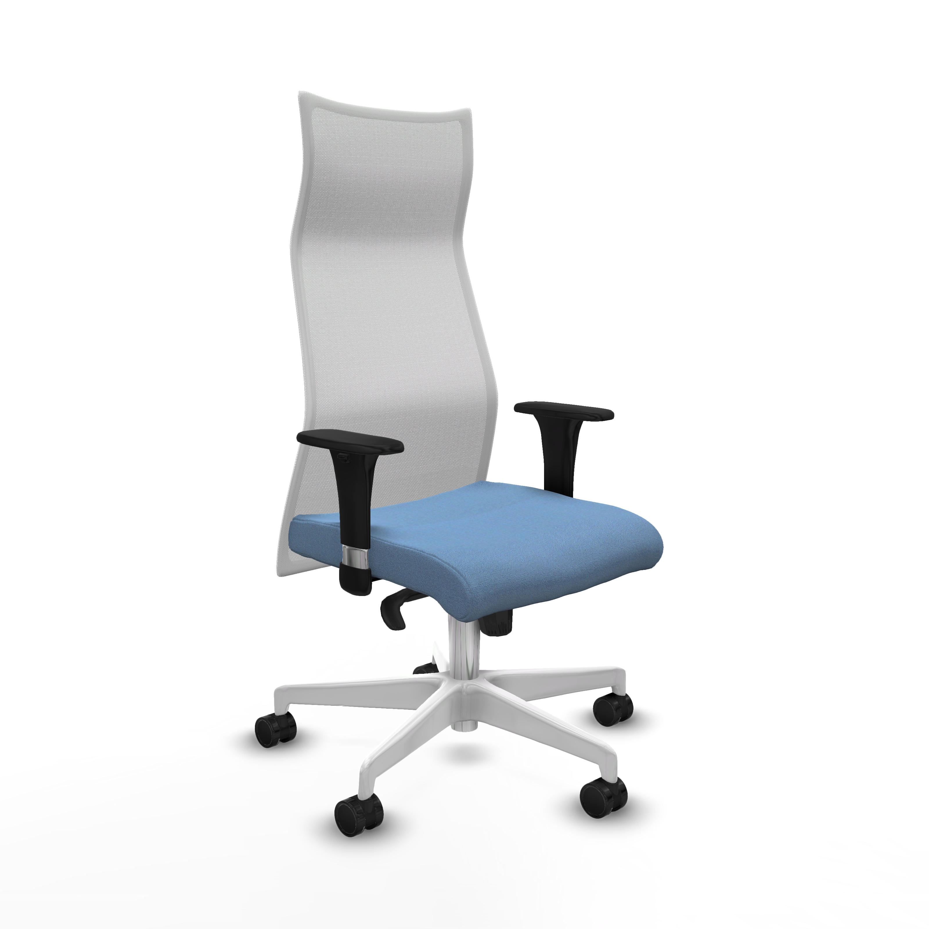Albacete malla XL sincro malla blanca bali azul cielo brazos 1D base blanca ruedas 65mm nailon