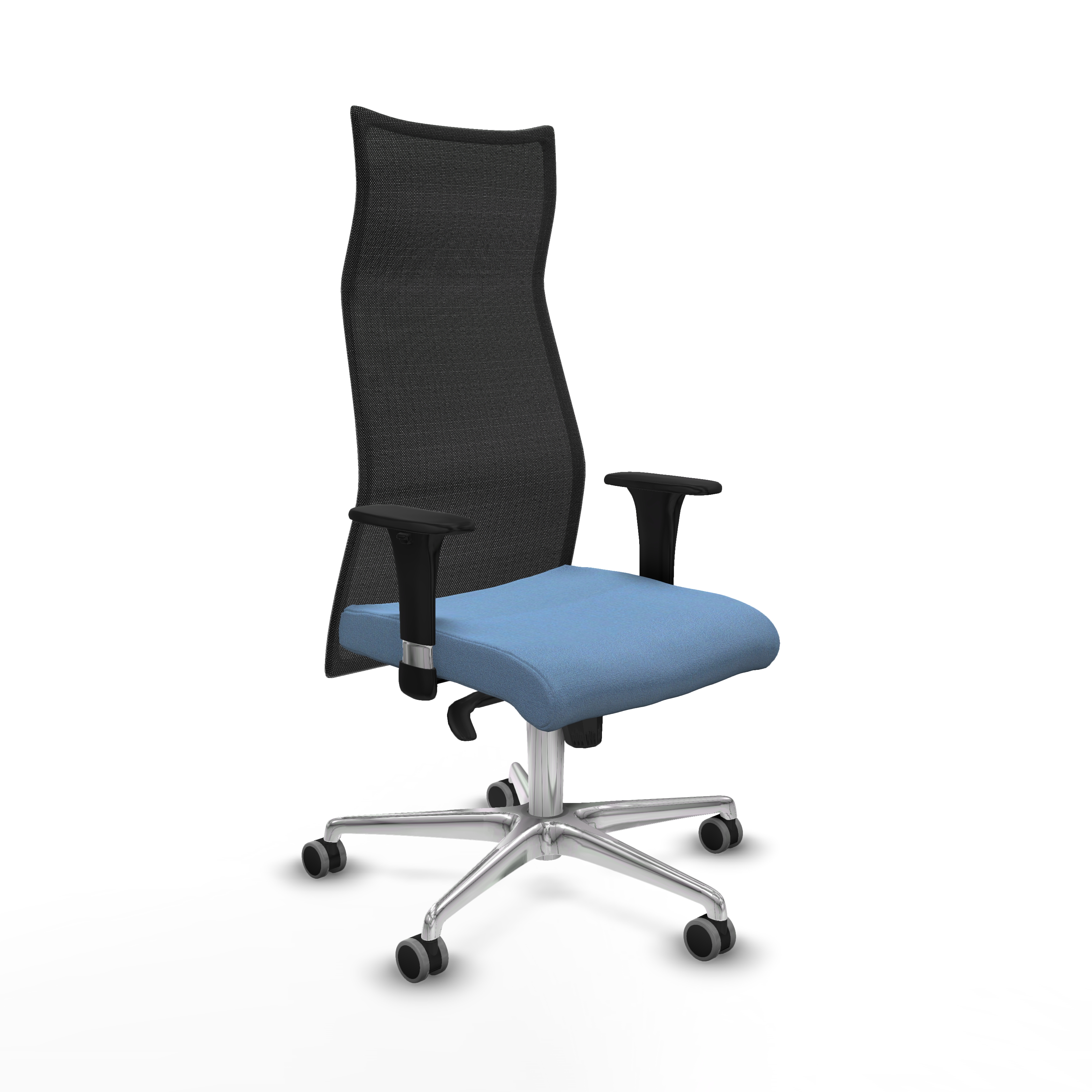 Albacete malla XL sincro malla negra bali azul cielo brazos 1D base aluminio ruedas 65mm engomadas