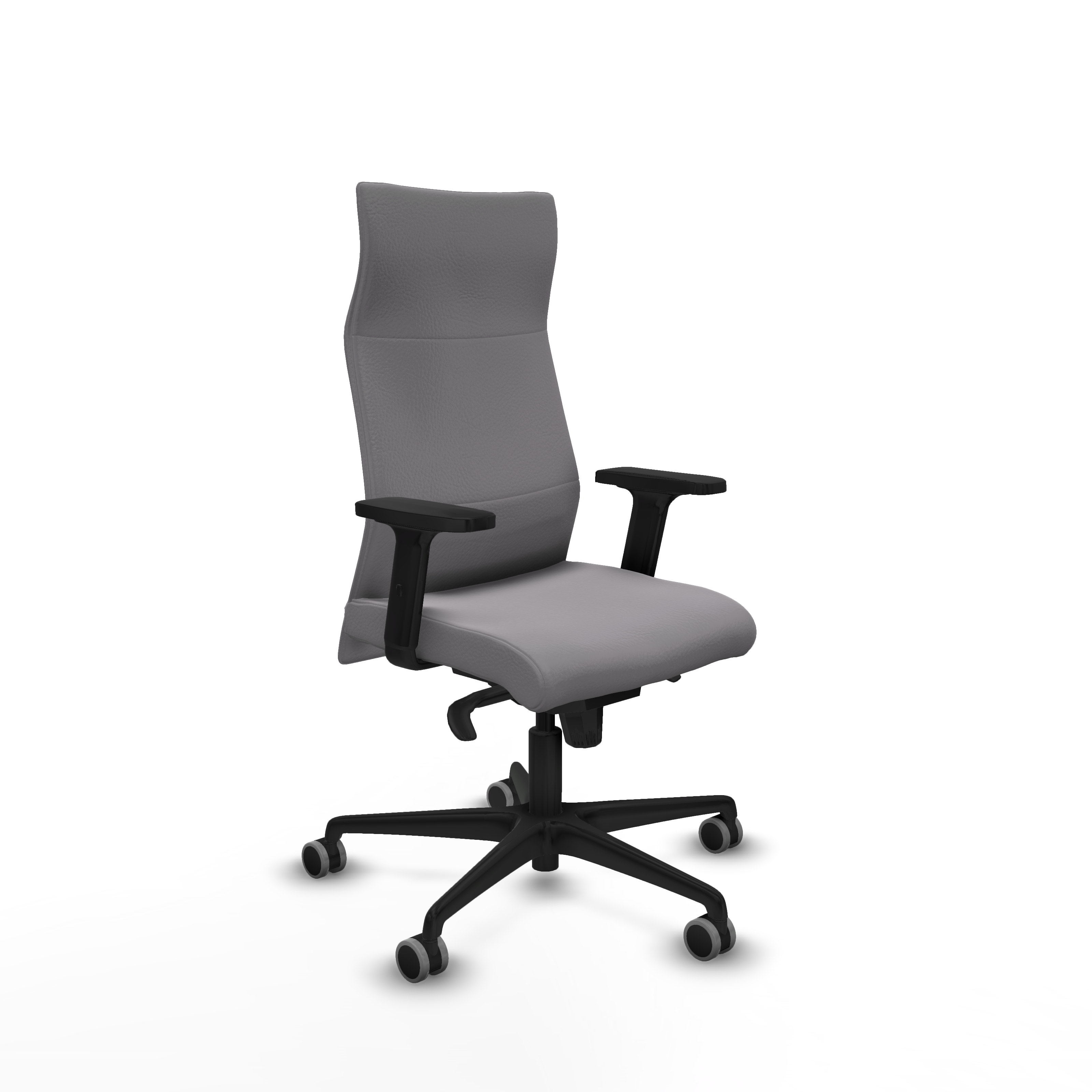 Albacete dirección sincro similpiel gris brazos 2D base nailon ruedas 65 engomadas