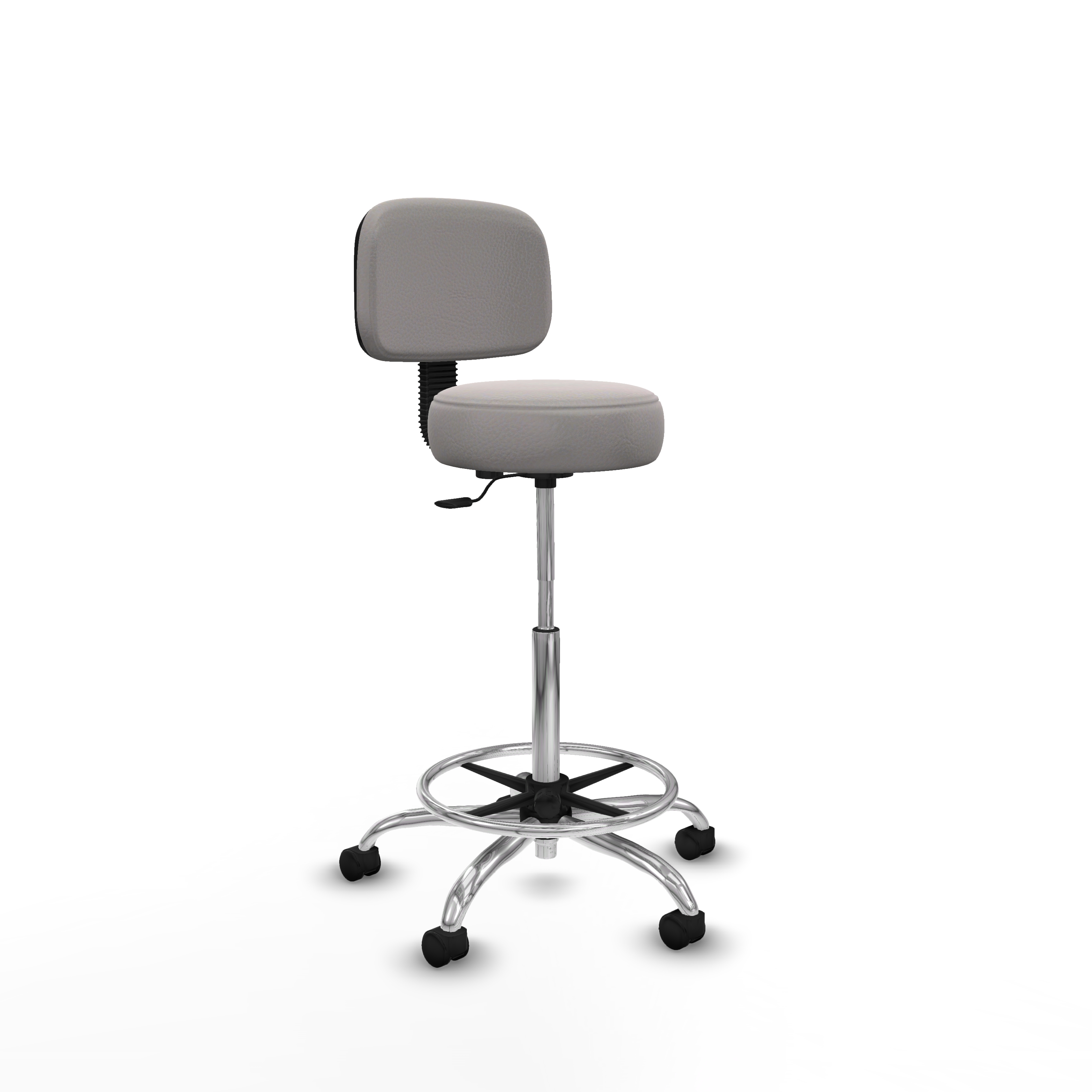 Taburete Llanos base cromada