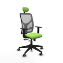 Motilla traslack malla gris bali pistacho brazos 1D base piramidal cabecero fijo ruedas 65mm engomadas
